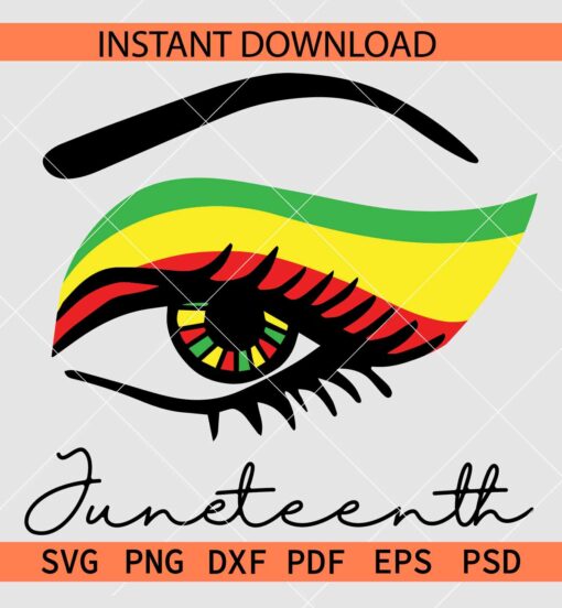 Juneteenth Flag Eye SVG, June 19th Eye SVG, Freedom Day Eye Lashes SVG