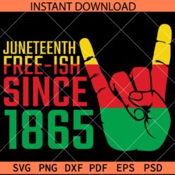 Juneteenth Free-ish Since 1865 SVG, Juneteenth Rock On Hand SVG