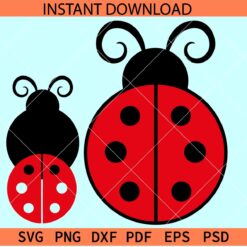 Lady Bug closing wings SVG, Love Bug Vector SVG, Layered Ladybug SVG