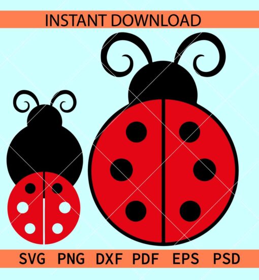Lady Bug closing wings SVG, Love Bug Vector SVG, Layered Ladybug SVG