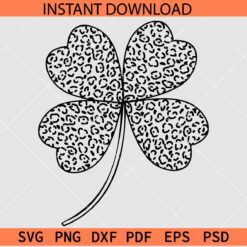 Leopard Print Clover leaf SVG, St. Patrick's Leopard Clover SVG