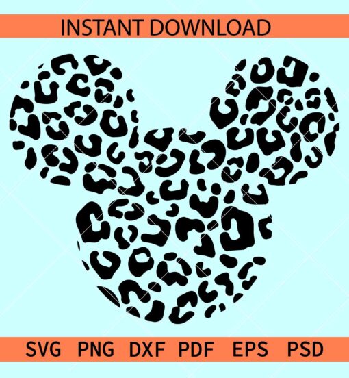 Leopard Prints Disney SVG, Mickey Head Cheeter Prints SVG, Mickey Mouse Animal Prints SVG