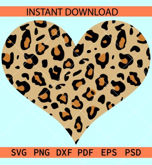 Leopard Prints Heart Layered SVG, Cheetah Prints Heart Symbol SVG, Animal Prints Heart SVG
