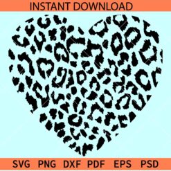 Leopard Prints Heart  Symbol SVG, Cheetah Prints Heart Symbol SVG, Animal Prints Heart Vector SVG