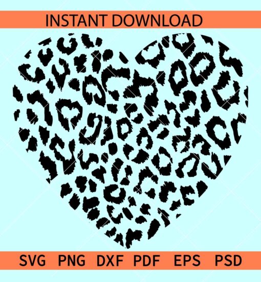 Leopard Prints Heart  Symbol SVG, Cheetah Prints Heart Symbol SVG, Animal Prints Heart Vector SVG