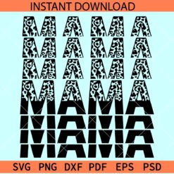Leopard Prints Mama Stacked SVG, Stacked Mama Animal Prints SVG
