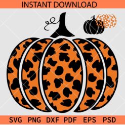 Leopard Prints Pumpkin SVG, Layered Pumpkin Animal Prints SVG