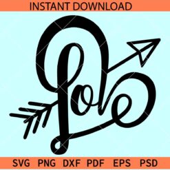 Love Heart Symbol with arrow SVG, Love Hearts SVG, Love Name inside Hearts SVG