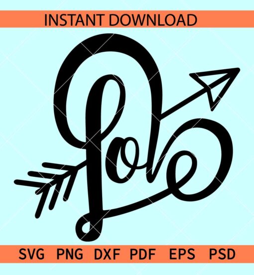 Love Heart Symbol with arrow SVG, Love Hearts SVG, Love Name inside Hearts SVG
