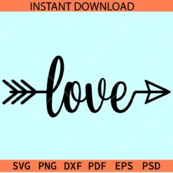Love Phrase Arrow SVG, Arrow Love Name SVG