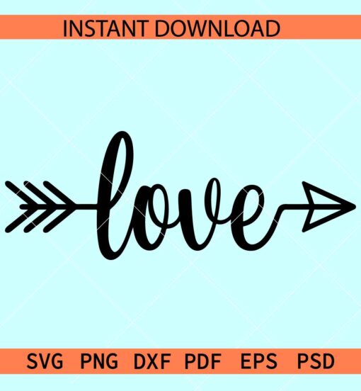 Love Phrase Arrow SVG, Arrow Love Name SVG