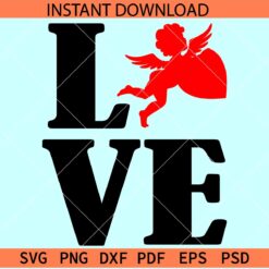 Love phrase cupid SVG, Love Name Cupid SVG, Valentine Cupid Love Name SVG