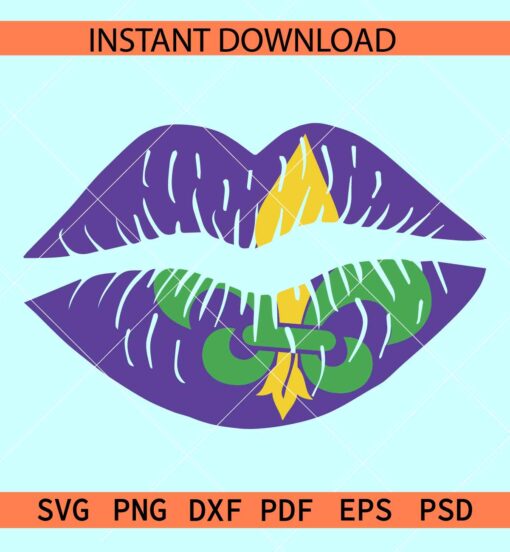 Mardi gras kiss SVG, Mardi gras Girl SVG, Mardi gras lips SVG