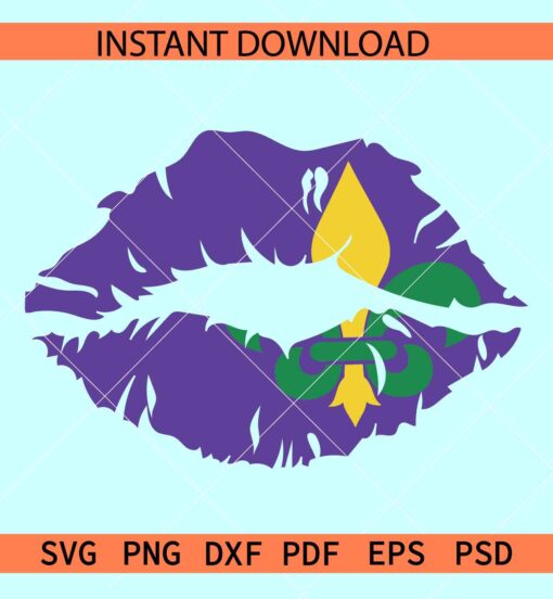 Mardi gras kiss SVG, Mardi gras lips SVG, kiss mardigras SVG