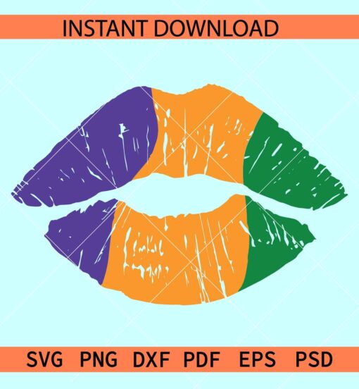Mardi gras lips SVG, Mardi gras kiss SVG, kiss mardigras SVG