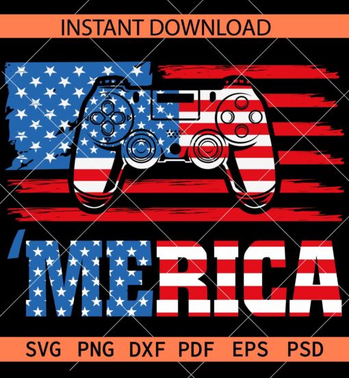 Merica Video Game SVG, Patriotic Video Game SVG