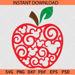 Mickey Apple SVG, Disney Apple SVG, Mickey Head Inside Apple SVG