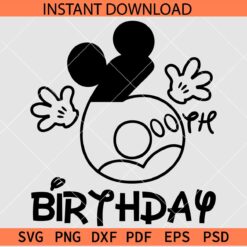 Mickey Birthday 6 Sketch SVG, Mickey Birthday six SVG, Mickey sixth Birthday SVG