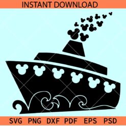 Mickey Cruise ship SVG,  Disney Cruise Ship SVG, Ship with Mickey Head SVG