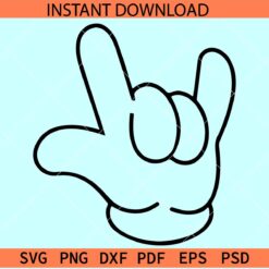 Mickey Hand Love Sign SVG, Disney Hand Sign Love SVG, Mickey Mouse Love Hand ASL