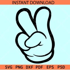 Mickey Hand Peace Sign SVG, Disney Hand Peace Sign SVG, Disney Hand ASL SVG