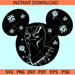 Mickey Head black panther SVG, Disney Head Black Panther SVG, Mickey Mouse Black Panther SVG