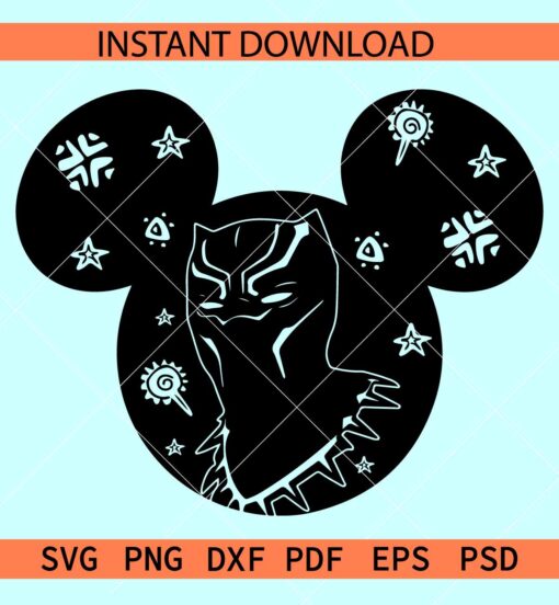 Mickey Head black panther SVG, Disney Head Black Panther SVG, Mickey Mouse Black Panther SVG
