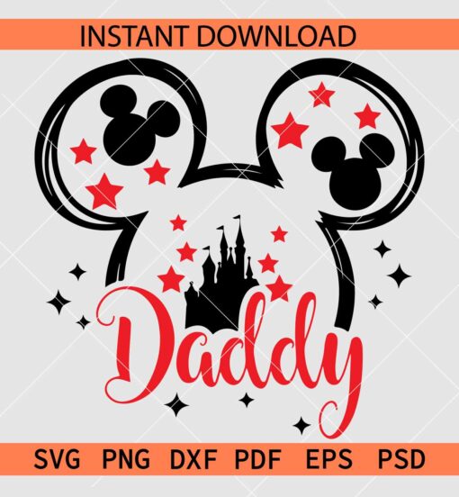 Mickey Mouse Daddy SVG, Mickey Head Daddy SVG, Disney Daddy SVG