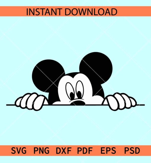 Mickey Mouse Peeking SVG, Peeking Mickey Mouse SVG, Peeking Disney SVG