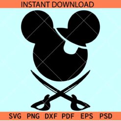Mickey Mouse Pirates SVG, Disney Pirates SVG, Mickey Head Pirates SVG