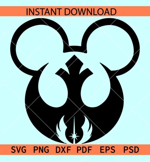 Mickey Mouse Star Wars SVG, Mickey Head Star Wars SVG, Disney Star Wars SVG