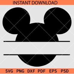 Mickey Split Monogram SVG, Mickey name frame SVG, Disney Name Frame SVG