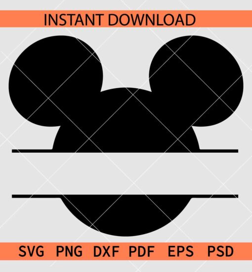 Mickey Split Monogram SVG, Mickey name frame SVG, Disney Name Frame SVG