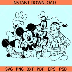 Mickey and Company Est 1928 Outline SVG, Disney Family Line Art SVG, Mickey and Family Sketch SVG