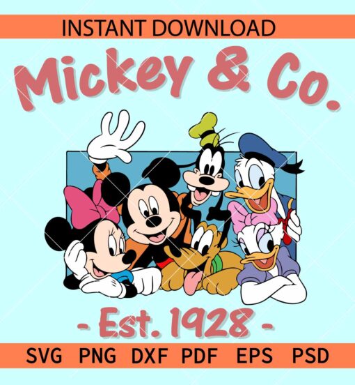 Mickey and Company Est 1928 SVG, Disney Family SVG, Mickey and Family SVG