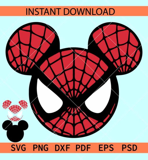 Mickey head Spiderman SVG, Disney Spiderman SVG, Mickey Mouse Spiderman SVG