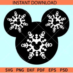 Mickey head snowflakes SVG, Disney Snowflakes SVG, Christmas Mickey Head SVG