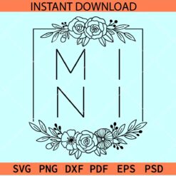 Mini Floral Frame SVG, Mini Flowers Frame SVG, Rectangular Frame Mini SVG
