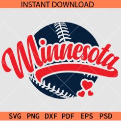 Minnesota Baseball SVG, Minnesota Sports SVG, Minnesota Baseball ball SVG