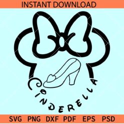 Minnie Cinderella SVG, Minnie Ears Bow Cinderella SVG, Disney Cinderella SVG