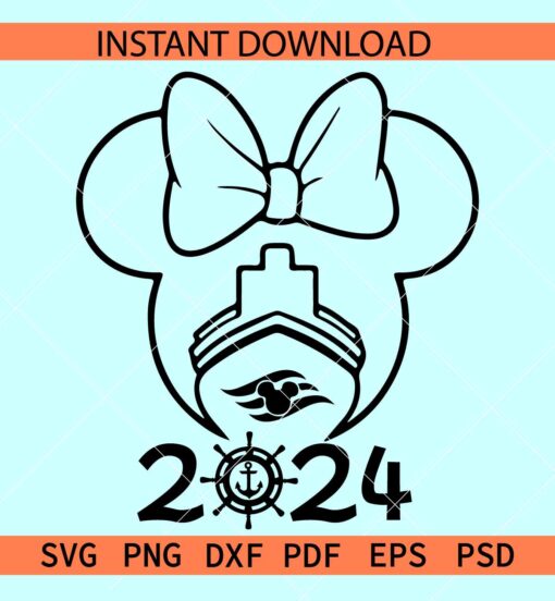 Minnie Cruise Ship 2024 SVG, Minnie Mouse Cruise Ship SVG, Disney Cruise Ship 2024 SVG