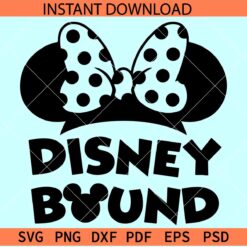 Minnie Ears Disney Bound SVG, Polka Dots Bow Minnie Disney Bound SVG