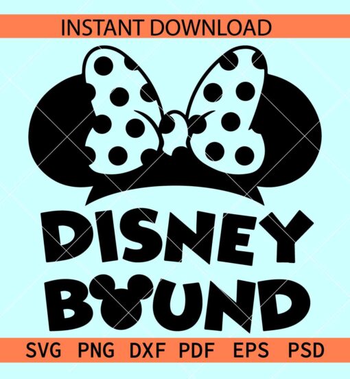 Minnie Ears Disney Bound SVG, Polka Dots Bow Minnie Disney Bound SVG