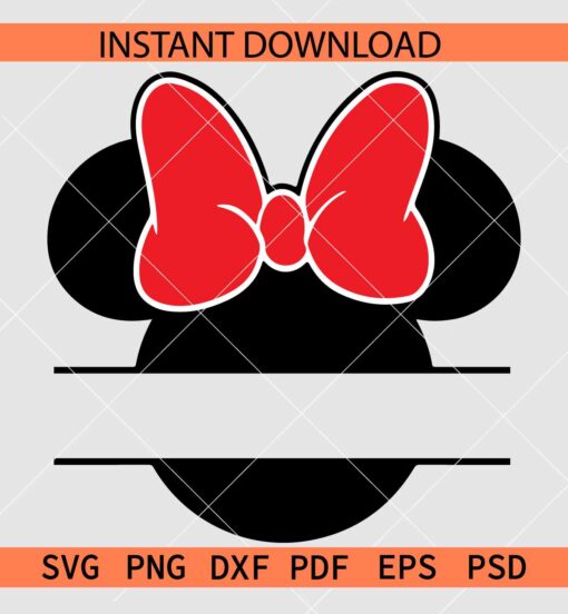Minnie Split Monogram SVG, Minnie name frame SVG, Disney Name Frame SVG