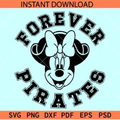 Minnie with Bow Pirates Forever SVG, Minnie Mouse Forever Pirates SVG