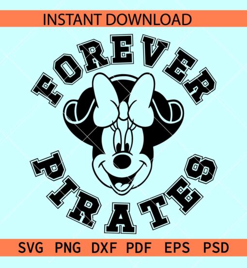Minnie with Bow Pirates Forever SVG, Minnie Mouse Forever Pirates SVG