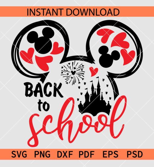 Mouse Back to School SVG, Mickey Head Back to school School SVG, Disney Back to School SVG
