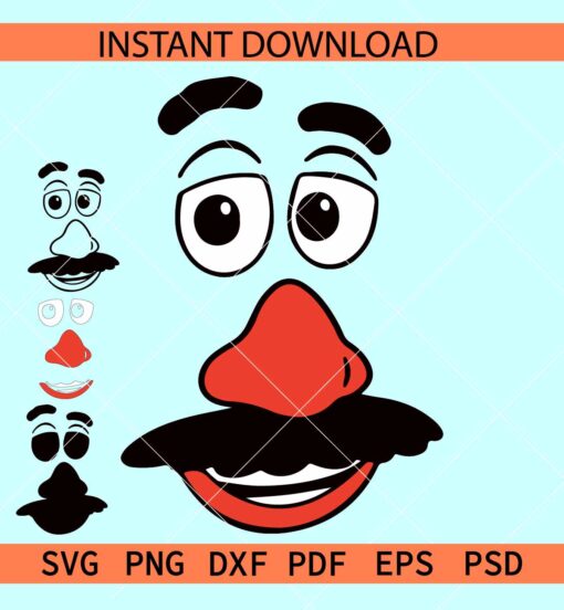Mr potato layered SVG, Mr Potato Face SVG