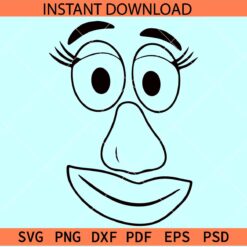 Mrs potato Sketch SVG, Mrs Potato Face SVG, Mrs Potato Outline SVG