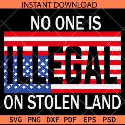 No one is illegal on stolen land SVG, Sarcastic 4th of July SVG, Freedom Day Saying SVG